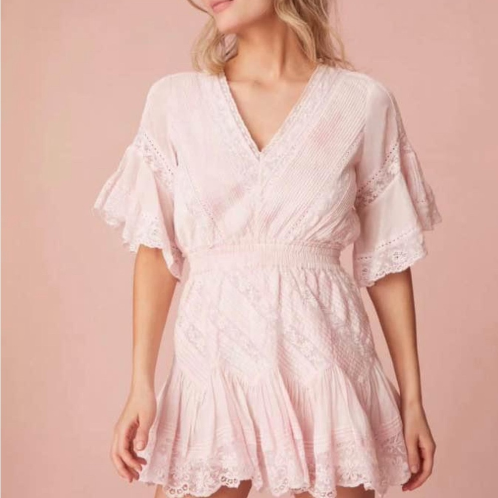 LoveShackFancy Calamina Dress in Lilac